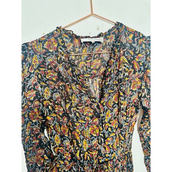 SEA NEW YORK Gerardtest Brown Paisley High Neckline Nicolette Midi Dress sz 6 - Picture 6 of 16